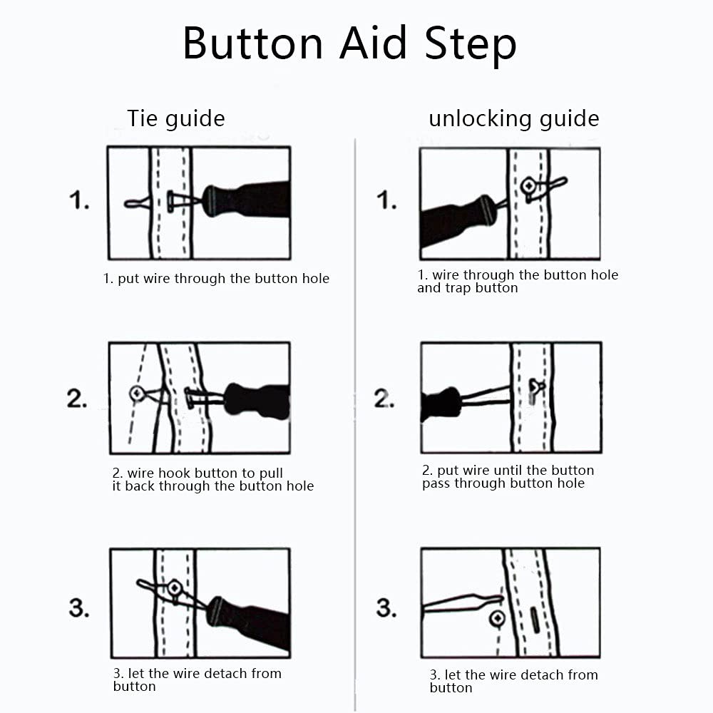 2 Pack Button Hook and Zipper Pull Helper | Non-Slip Grip for Arthritis Aid