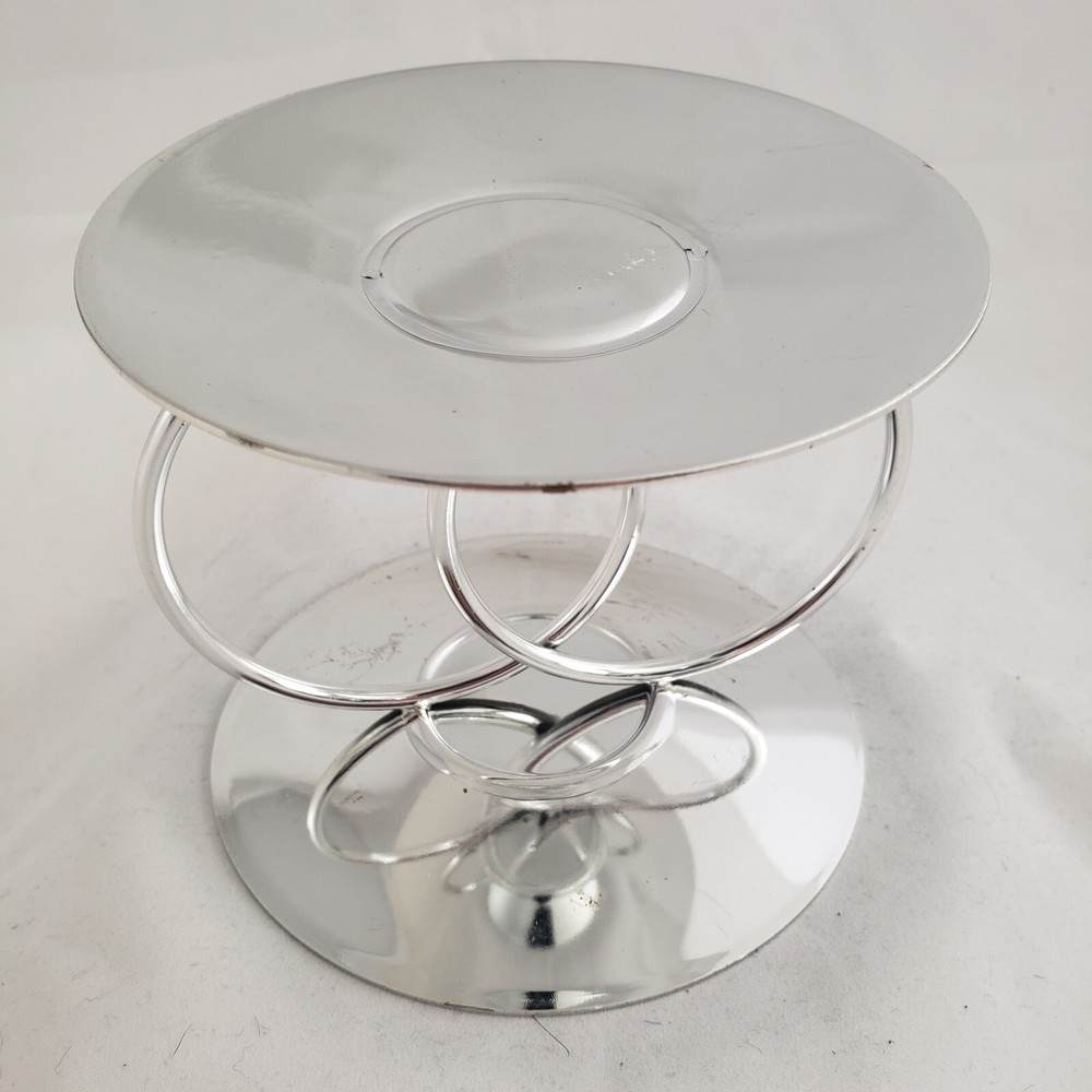 Two Ring Candle Holder 4" tall 4/75" in Diameter