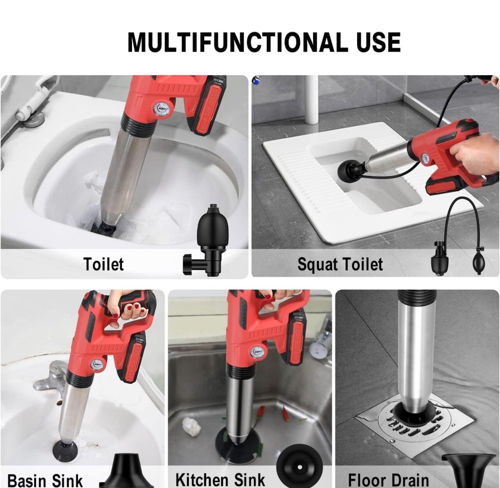 Electric Toilet Plunger，Drain Clog Remover Tools