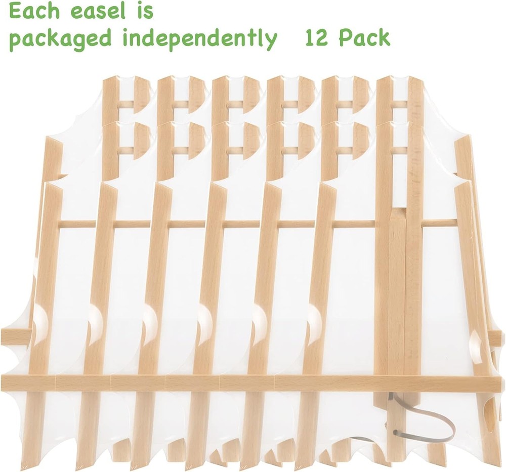 11.8" Pine Desk Easel for Art Display, 12 Pack