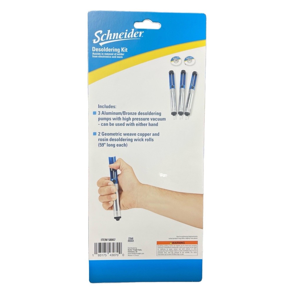 SCHNEIDER Desoldering Kit - 3 Pumps & 2 Copper Wick Rolls for Electronics