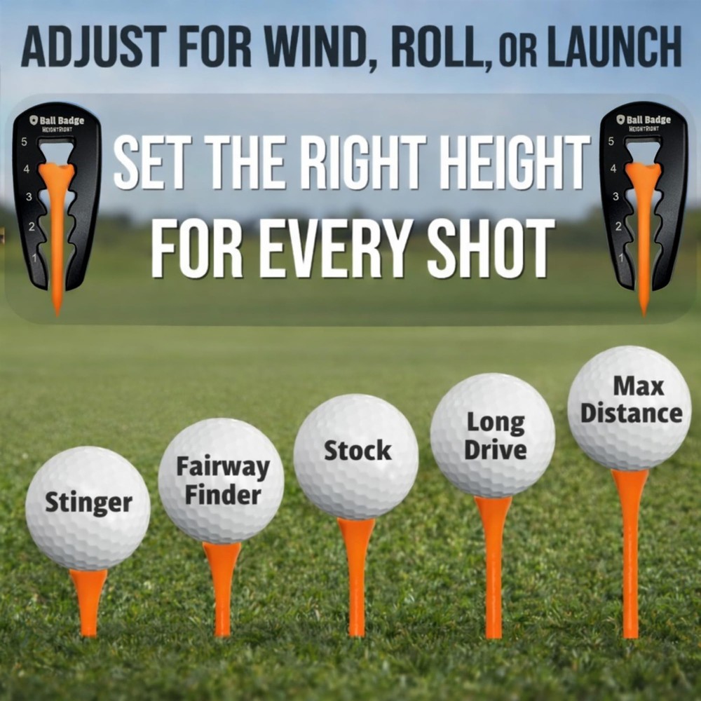 "Adjustable Golf Tee Height Tool Precision Setter for Consistent Swings"