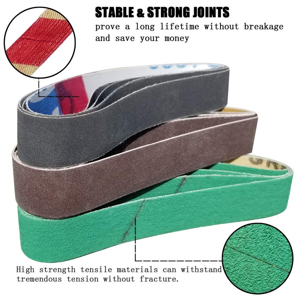 24 Pcs 3/4" x 12" Knife Sharpener Sanding Belt Kit for Work Sharp Knife & Too...