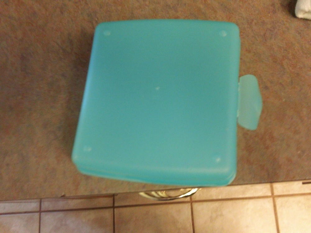 Tupperware Sandwich Keeper Container Square Locking 3752D-Used-Parrotfish