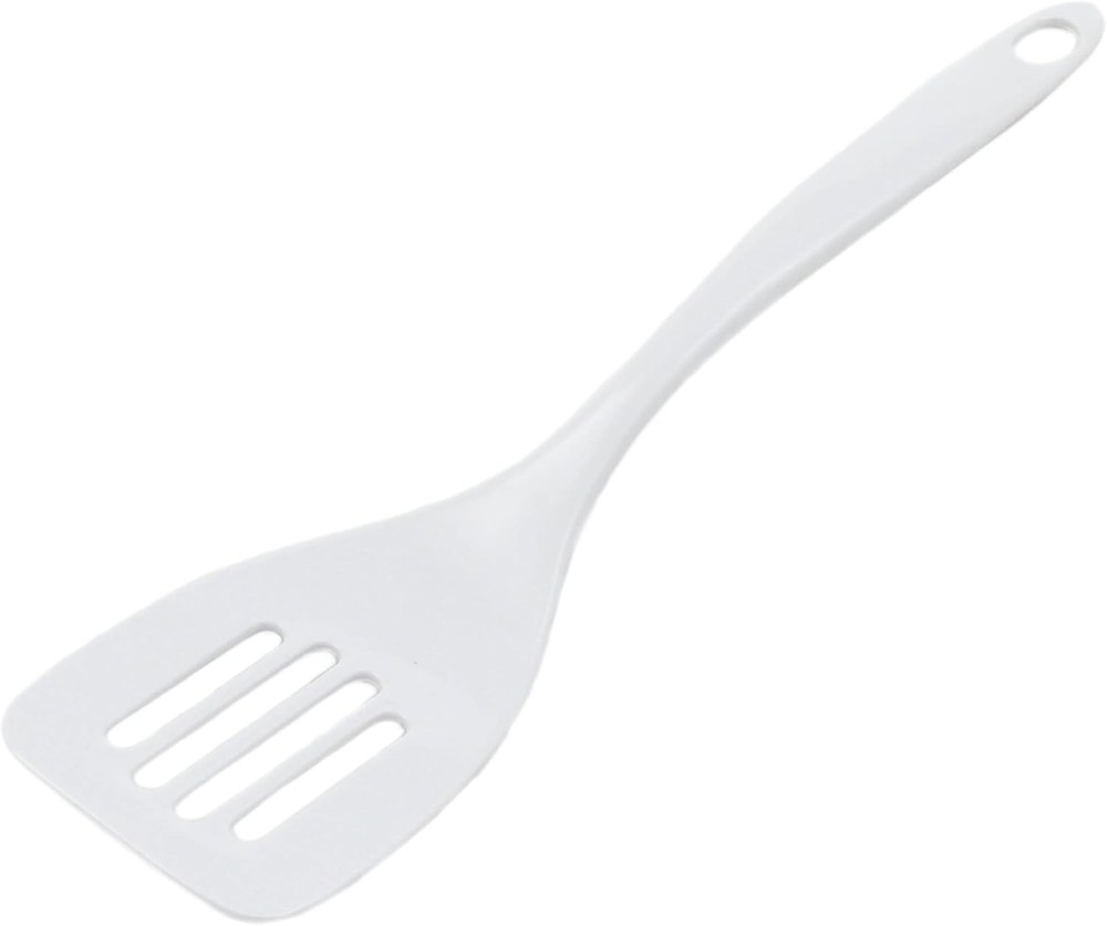 Basic Melamine Slotted Turner/Spatula, 11.25 inch, White