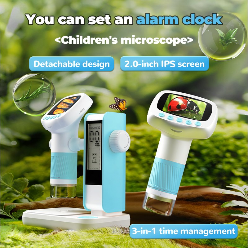 Pocket Microscope for Kids 2.0" Screen, High-Definition Digital Microscope1000X