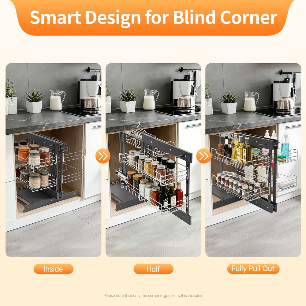 Blind Corner Organizer Pull-out Cupboard Organizer Pull-out Pantry Shelves
