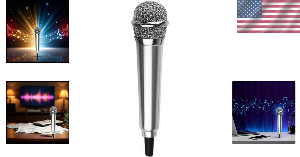 Silver Mini Karaoke Mic - Lightweight Handheld Microphone for Easy Singing