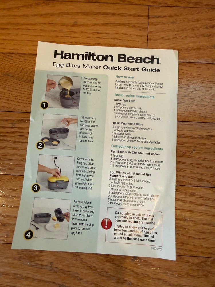 Hamilton Beach Egg Bites Maker and hard boil egg cooker