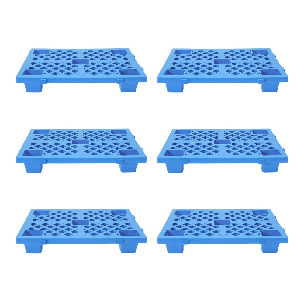 6 Pcs Plastic Pallets Interlocking Storage Pallets For Warehouses, Factories