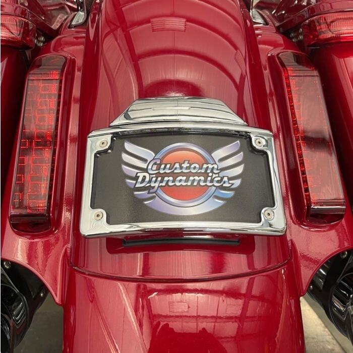 Custom Dynamics Illuminated Radius Chrome License Plate Frame Harley CVO 23-