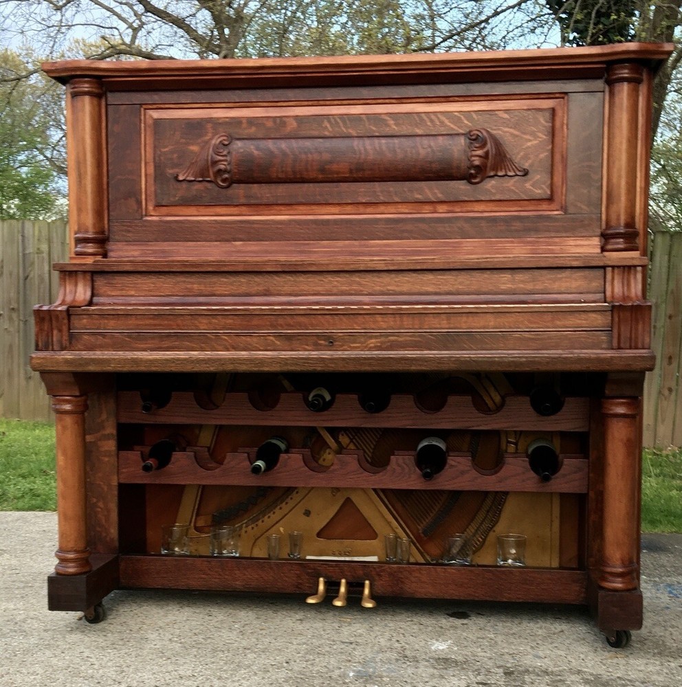 Repurposed Piano Into A Bar With Remote Controlled LED Lights