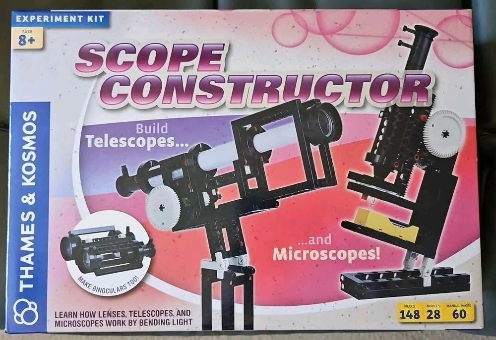 THAMES KOSMOS SCOPE CONSTRUCTOR BUILDS TELESCOPES & MICROSCOPES NEW IN BOX NEW