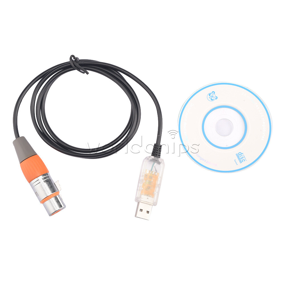 USB to DMX Interface Adapter Cable Stage Light PC DMX512 Controller Dimmer DMX