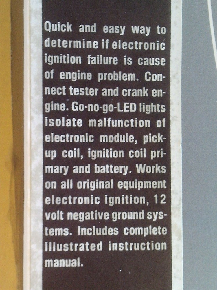 KAL Electronic Ignition Analyzer #2722 Engineered For Excellence