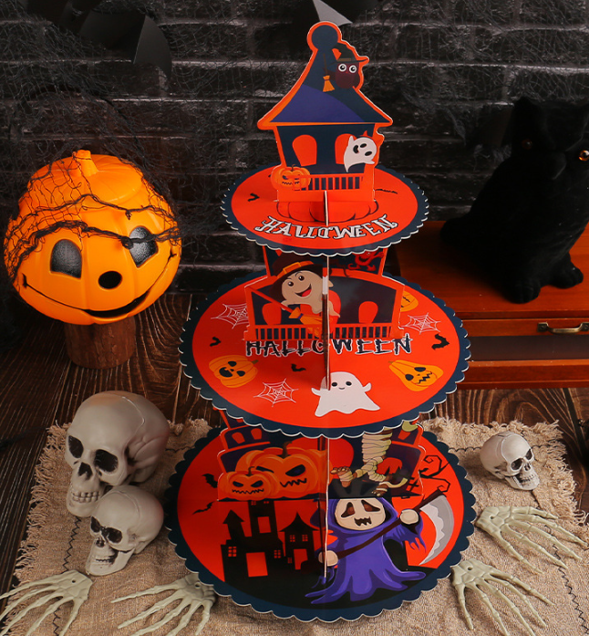 Cake Dessert Display Rack Cake Tower Halloween Celebration Cupcake Stand 3 Layer