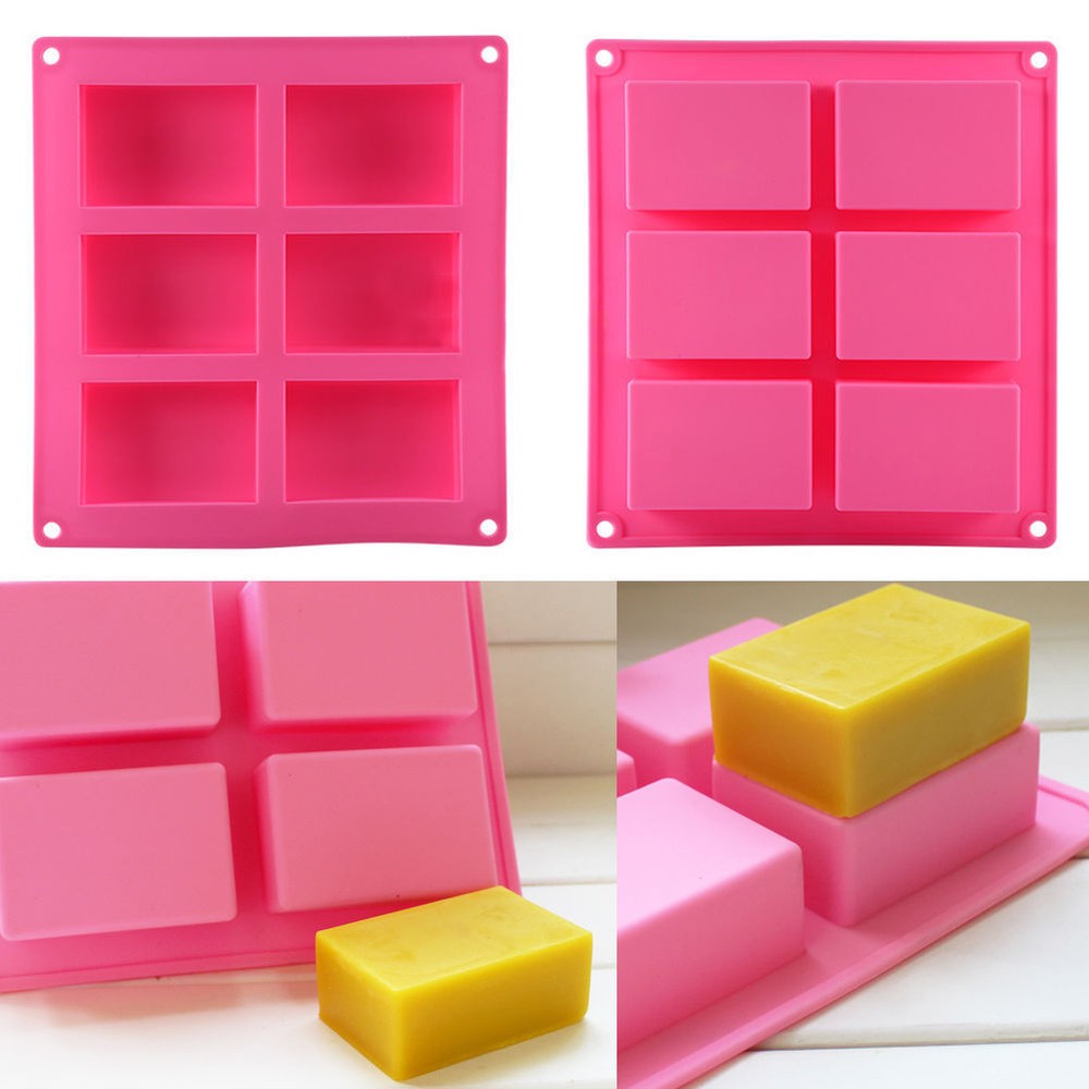 2 Set Rectangle Silicone Soap Making Molds Baking DIY Mold For Cake Bakeware