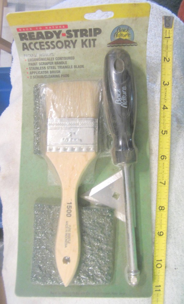 1 kit,New paint triangle blade Scraper,brush,2 scrub pads,Ready strip accessory