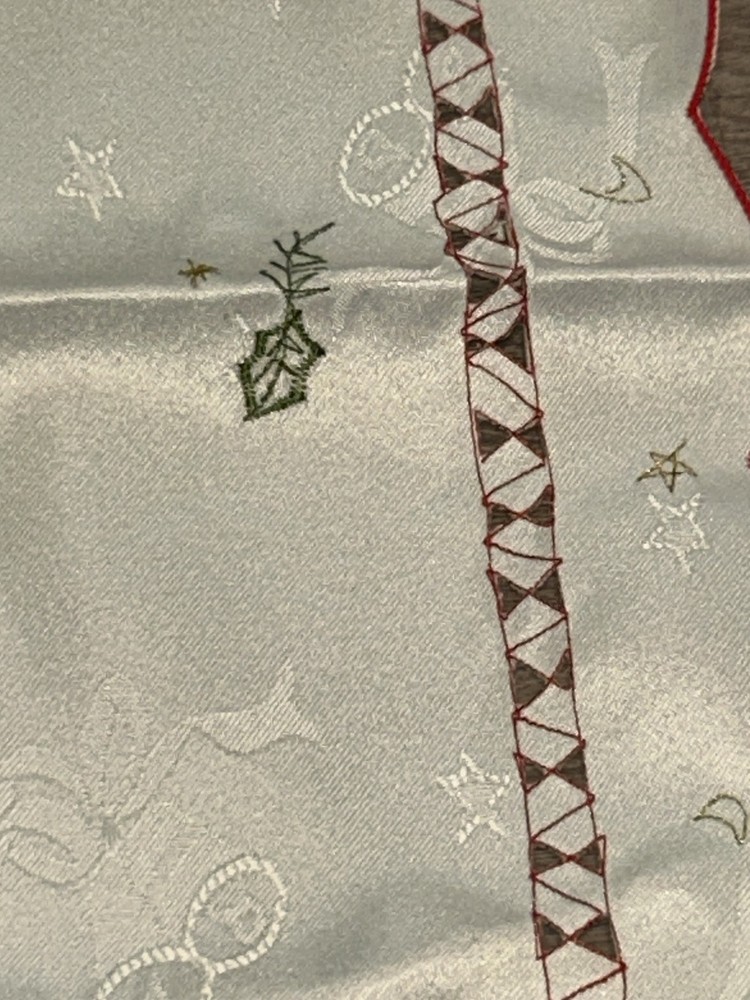 Small Embroidered Table Christmas Bell Runner
