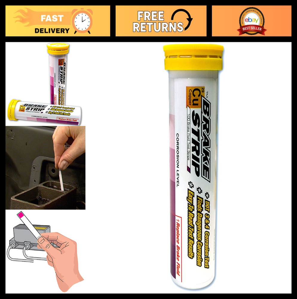 Brake Fluid Test Strips - 100 Count, Copper & White, Fast & Accurate Testing