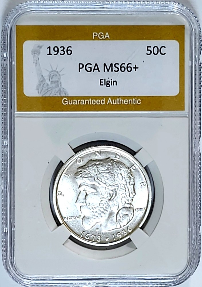 1936 Elgin Commemorative Silver Half Dollar Gem BU +++ All White