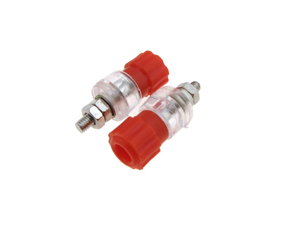 Binding Post Insulated Threaded M4 - Red - Pack of 5