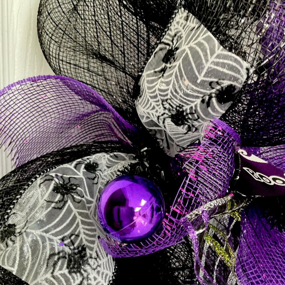Happy Haunting Deco Mesh Halloween Wreath