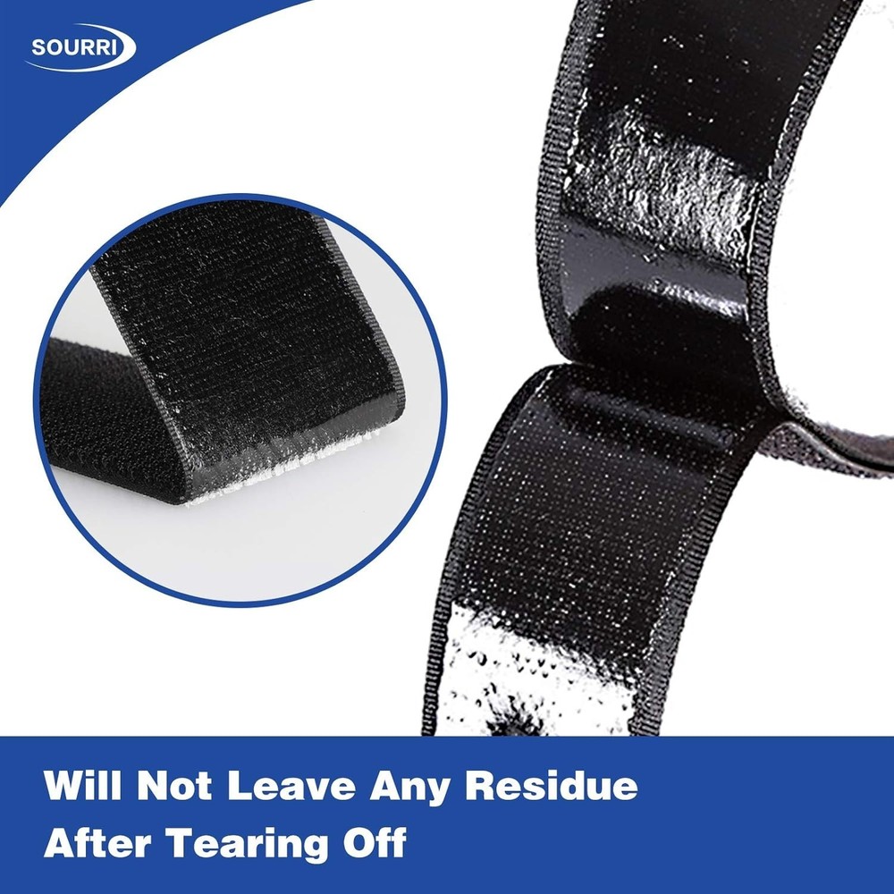 Strong Adhesive Black Hook Loop Tape - 82ft