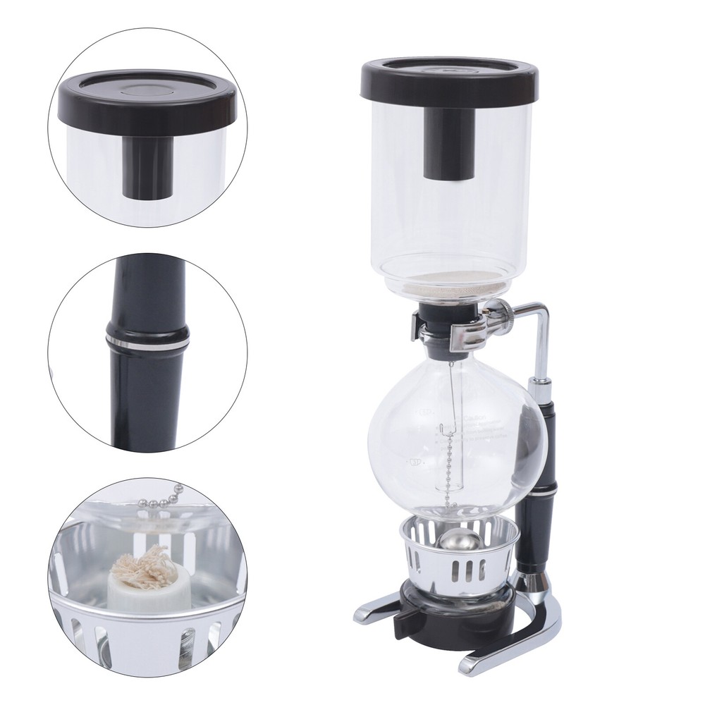 Coffee Syphon Tabletop Siphon Coffee Maker 5-Cup Syphon Coffee Brewer Machine