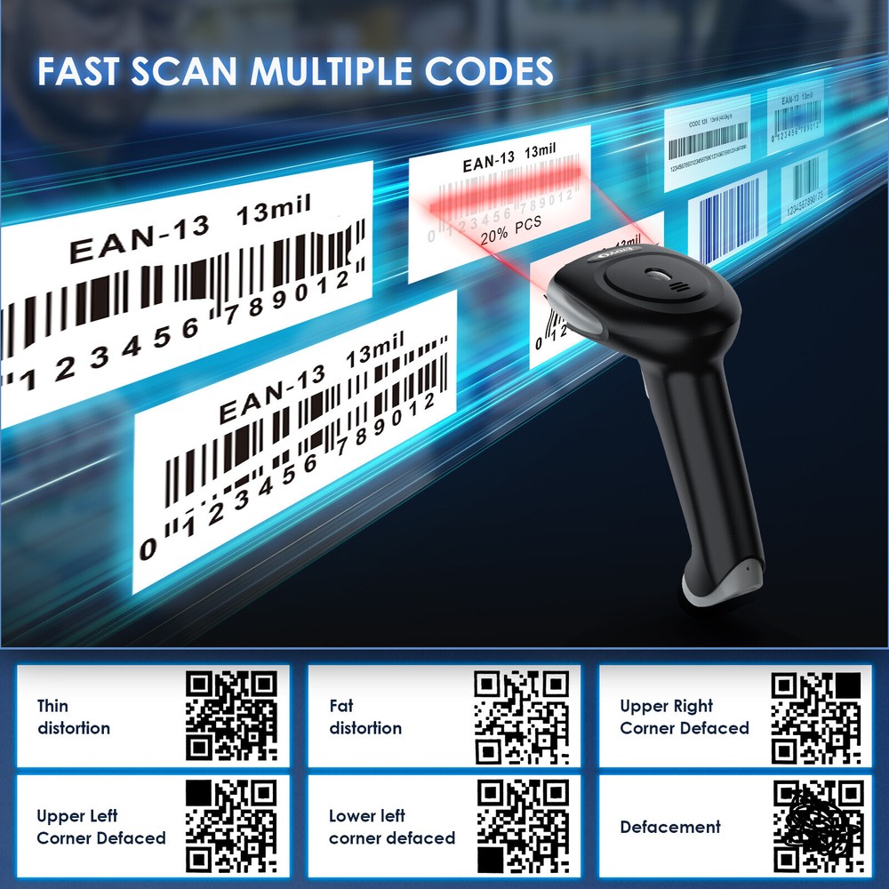 Eyoyo USB Handheld 2D Wireless Bluetooth Barcode Scanner for Inventory Store PC