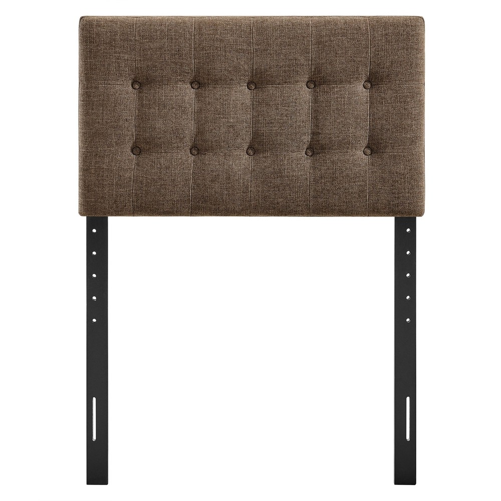 Emily Fabric Upholstered Twin Size Headboard in Mocha