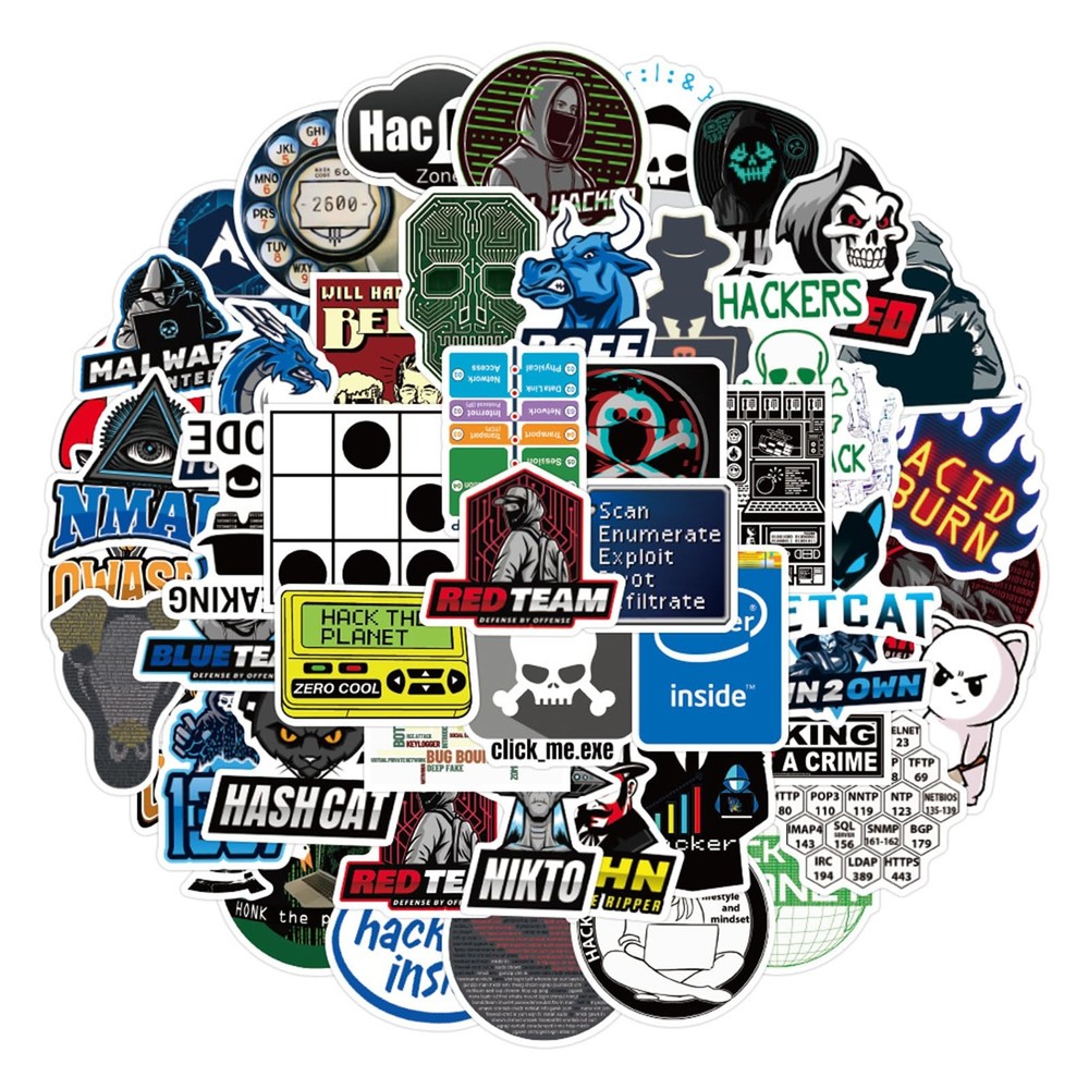 50PCS Hacker Stickers Pack - Cool Programming for Developers,