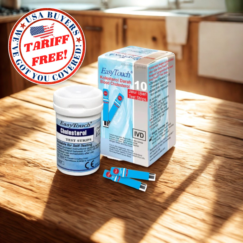 Original New 10 Test Strips Easy Touch For Cholesterol Level Check