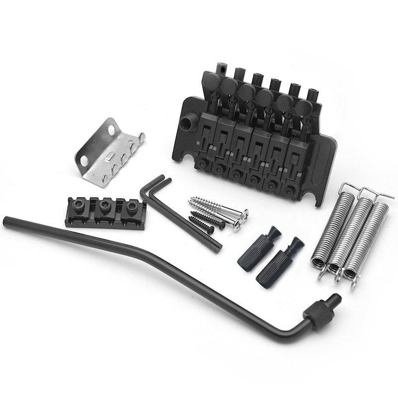 Double Locking Tremolo System Bridge for 6-String Electric Guitar Matte Silver A