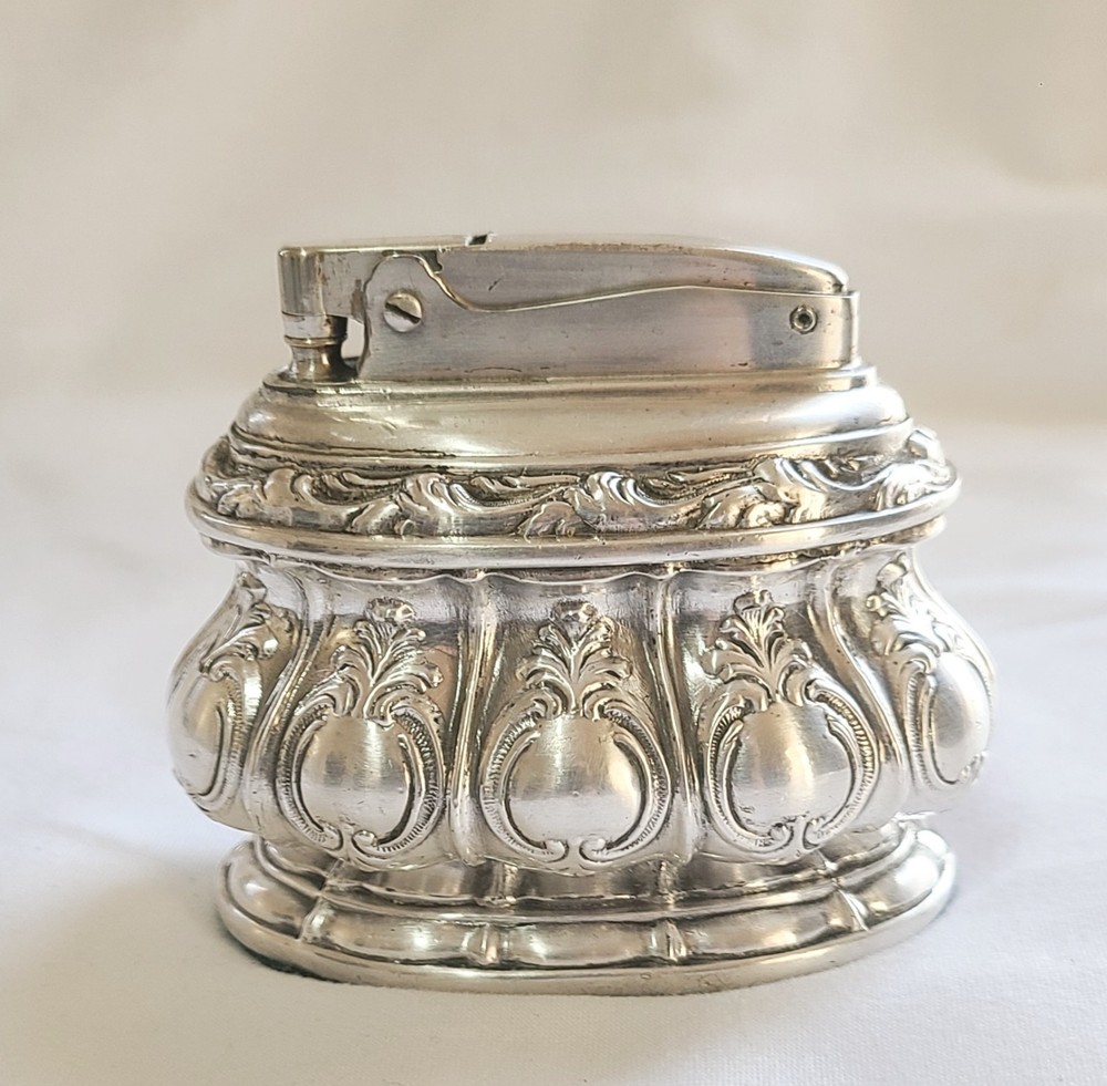 Vintage Rare Silver Plate Ronson "REGAL " Table Lighter Working Condition