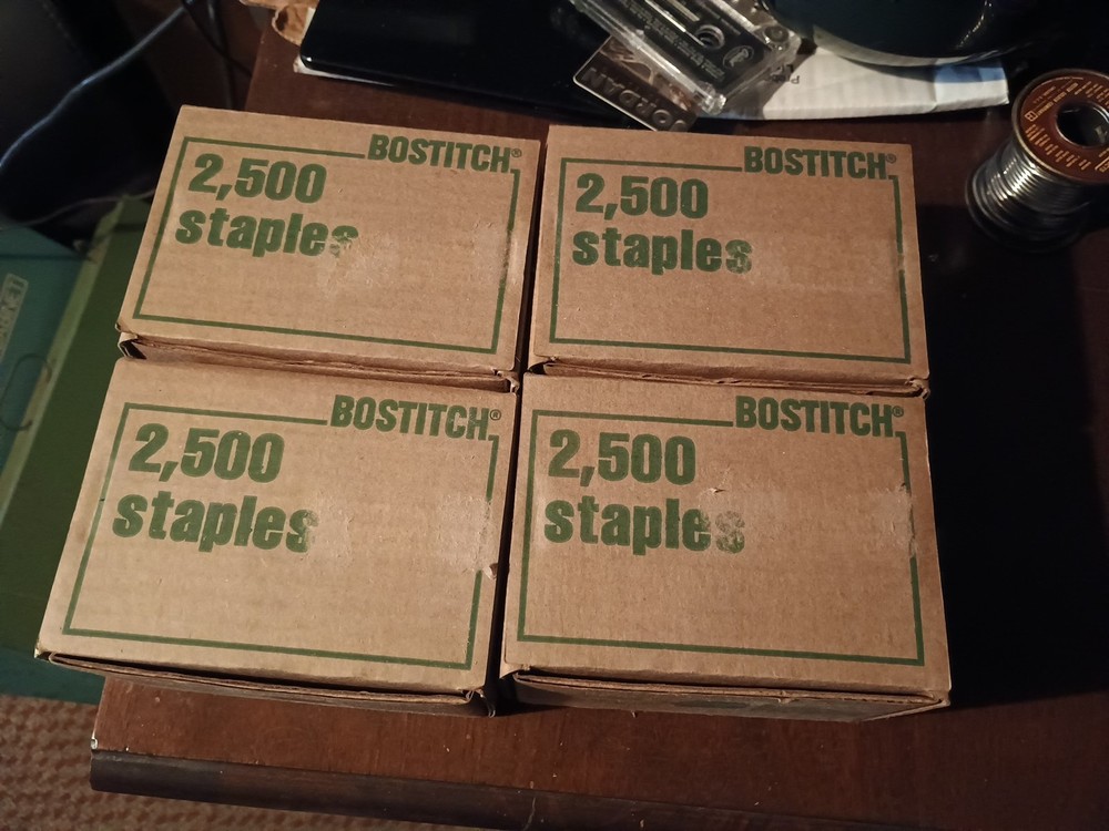 4 BOXES SB7050 3/4G Bostitch 2500 galvanized coated staples NEW!