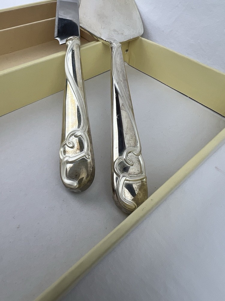 Lenox Forevermore 2-Pc Dessert Set Cake Server Knife Silver Stainless Heavy