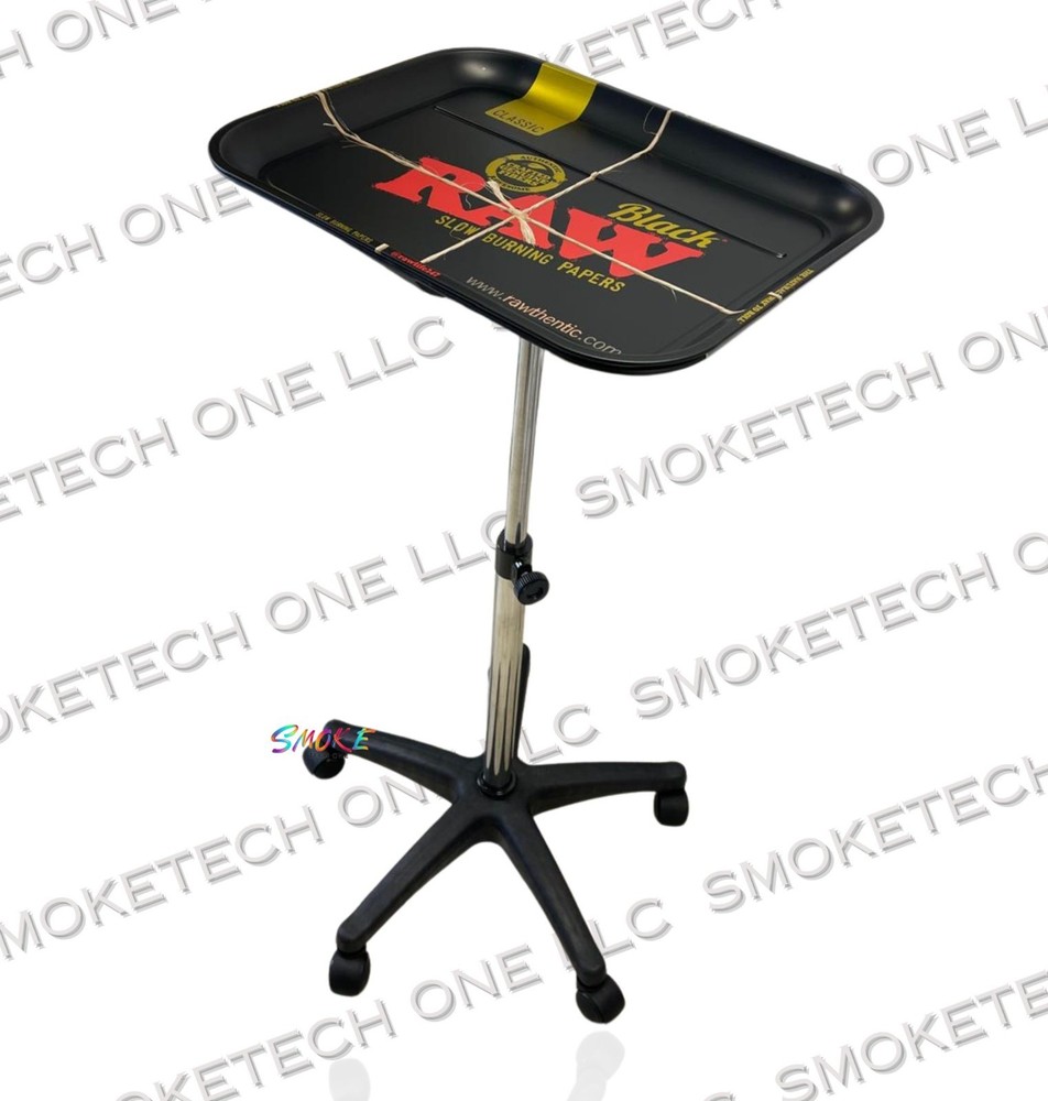 RAW Rolling Table (Black XXL Tray with Adjustable Height)