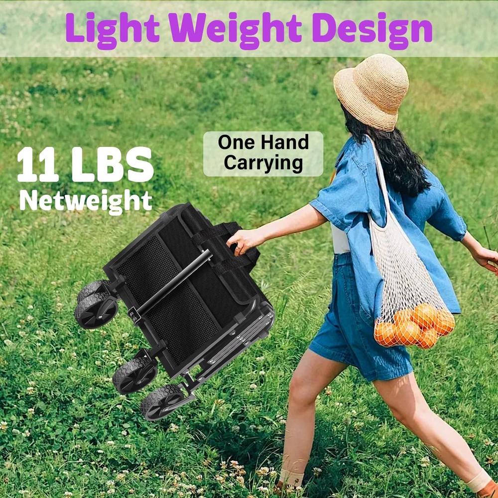 Wagons Carts Foldable,280 LBS Large Capacity Foldable Wagon Cart Collapsible ...