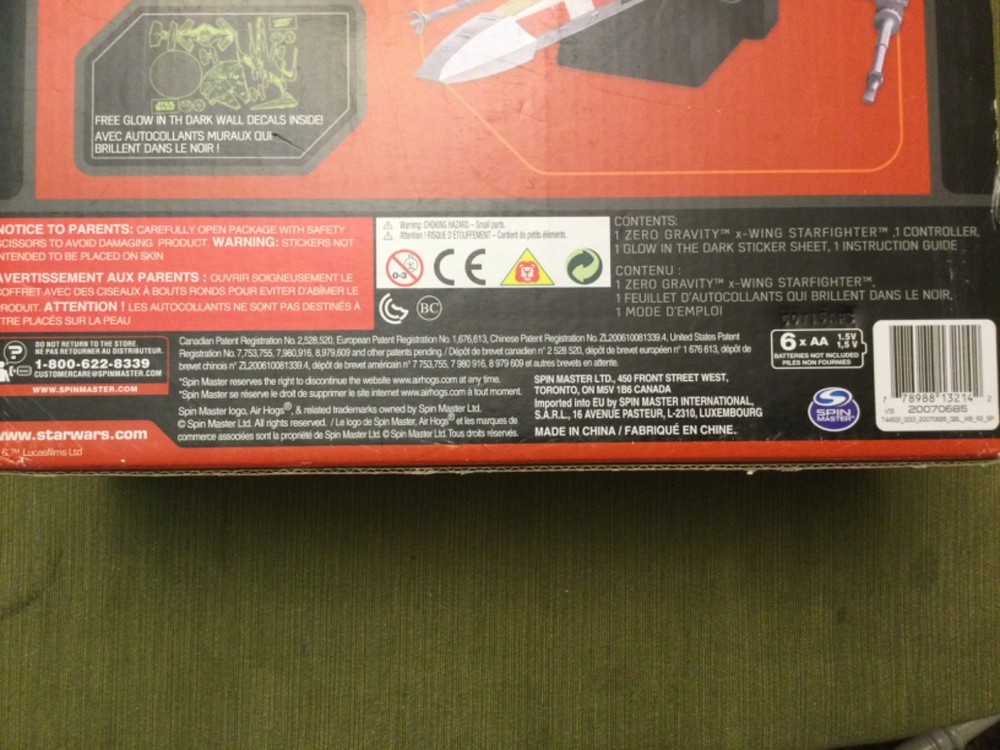 STAR WARS AIR HOGS REMOTE CONTROL ZERO GRAVITY X-WING STARFIGHTER Hasbro New
