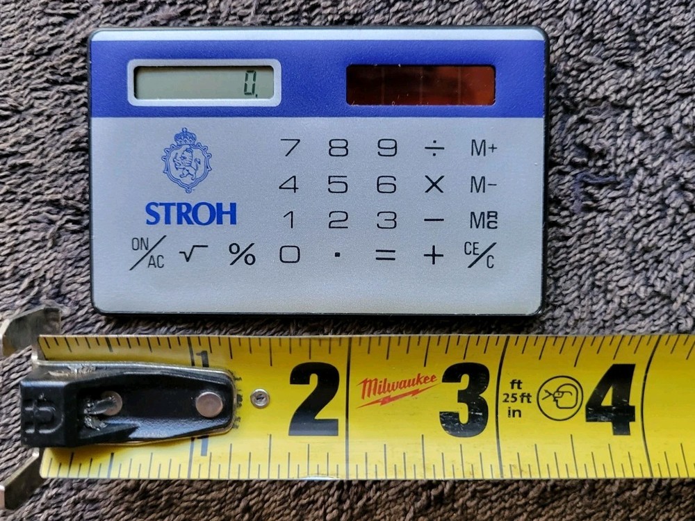 Stroh's Beer Hand Held Solar Calculator