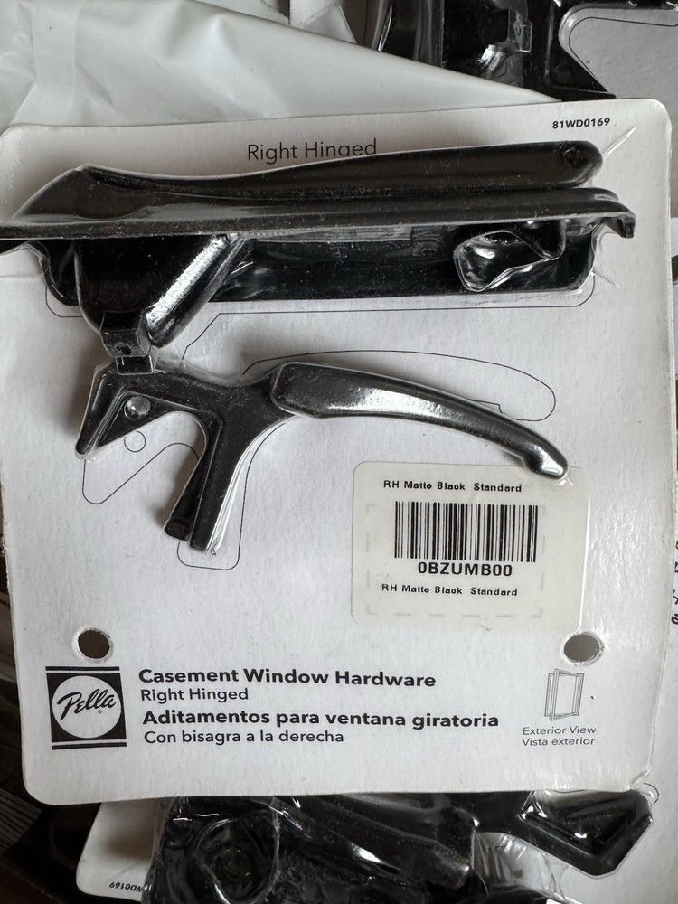 Pella Casement Window Hardware matte black