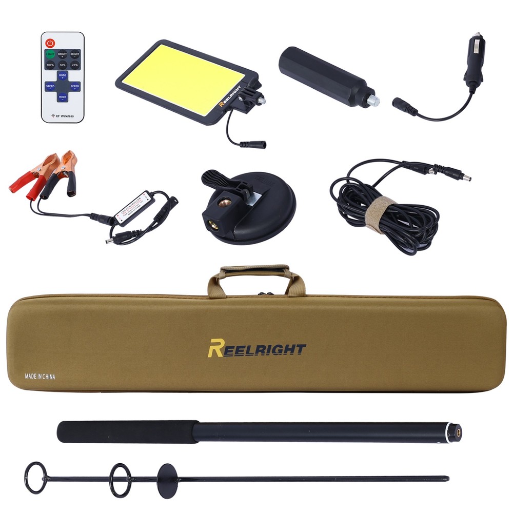LED Camping Light - 10000LM Telescoping Pole Coldlight w/Suction Cup &Remote 12V