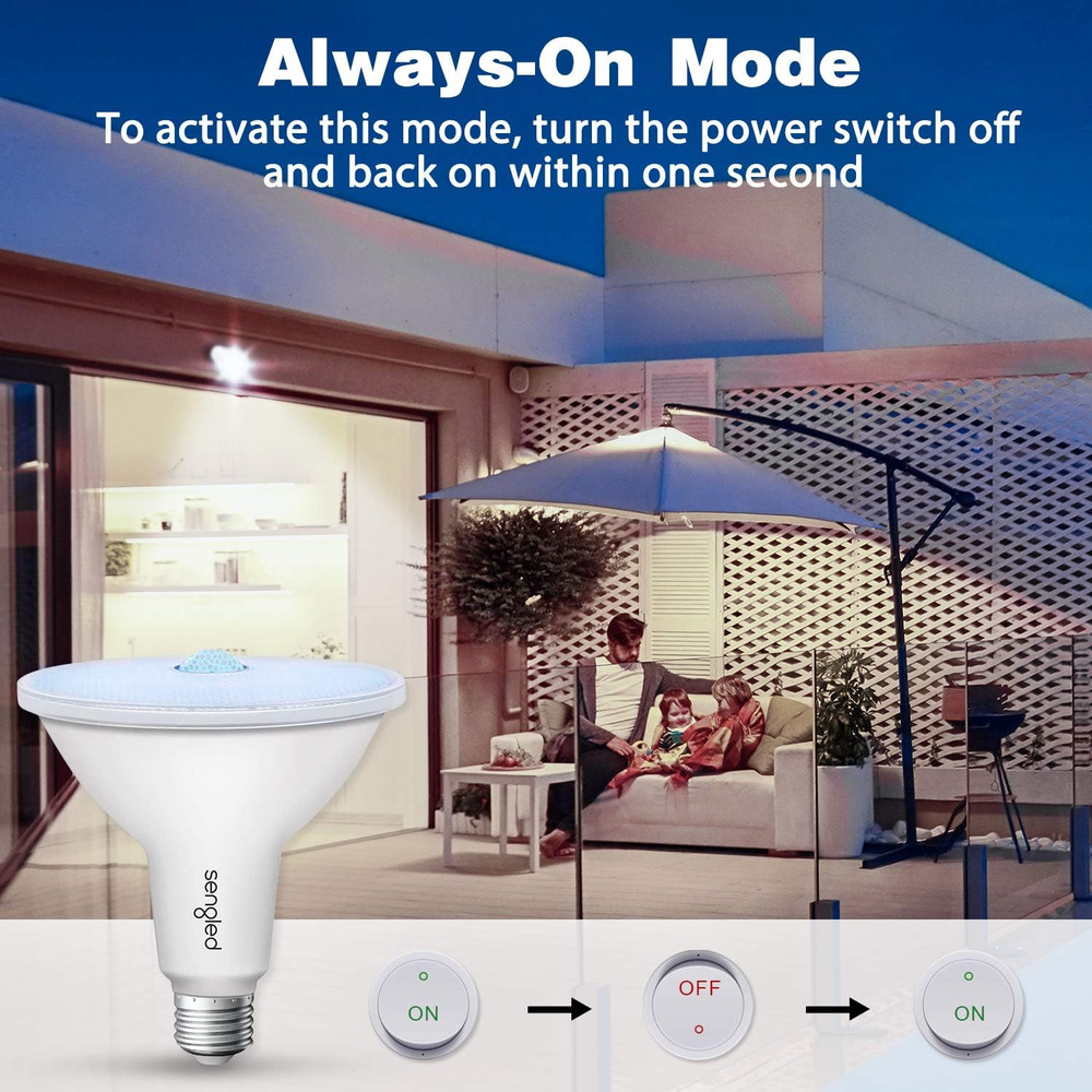 Motion Sensor Outdoor Flood Lights 5000K LED, 1500LM, E26 Base, 4 Pack