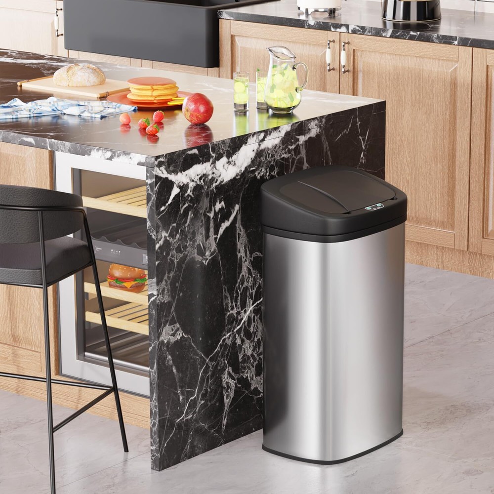 22 Gallon Kitchen Trash Can 82L Automatic Touchless Stainless Steel Garbage Can