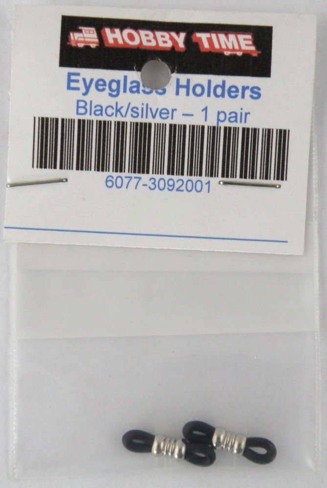 Eyeglass Holders (1 Pair) - Black/Silver