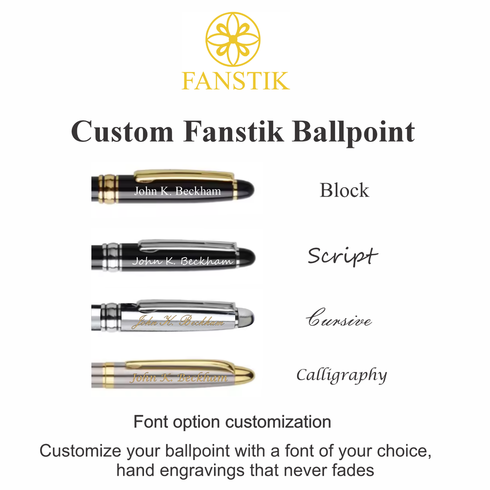 Personalized Pen, Elegant Engraved Pen. Luxury Customized Black and Gold Pen