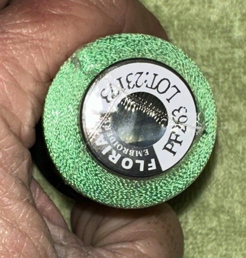 Floriani Embroidery Thread PF263 Green Polyester 1,100 Yards NOS