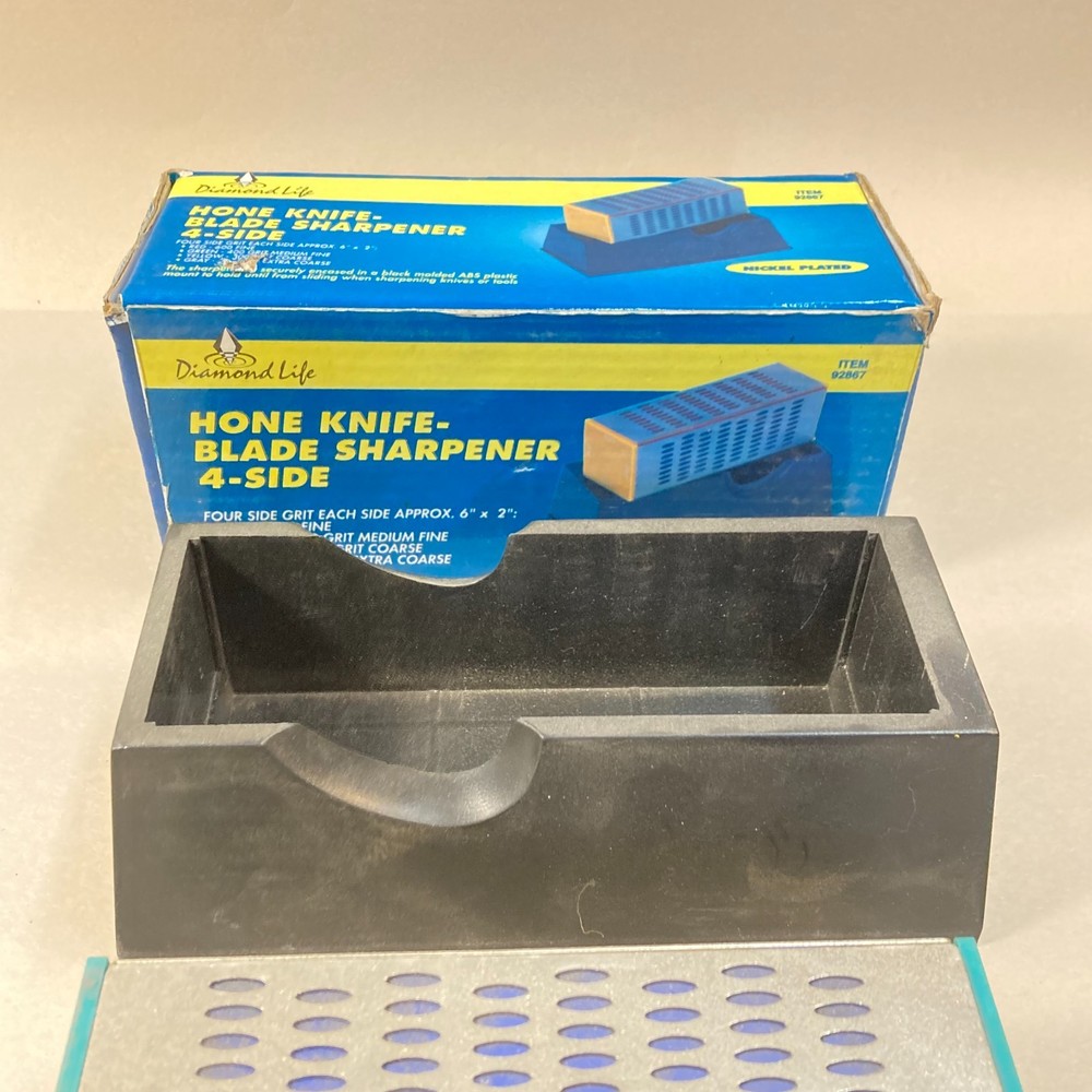 Diamond Life Hone Knife Blade Sharpener 4 Side w/ Holder