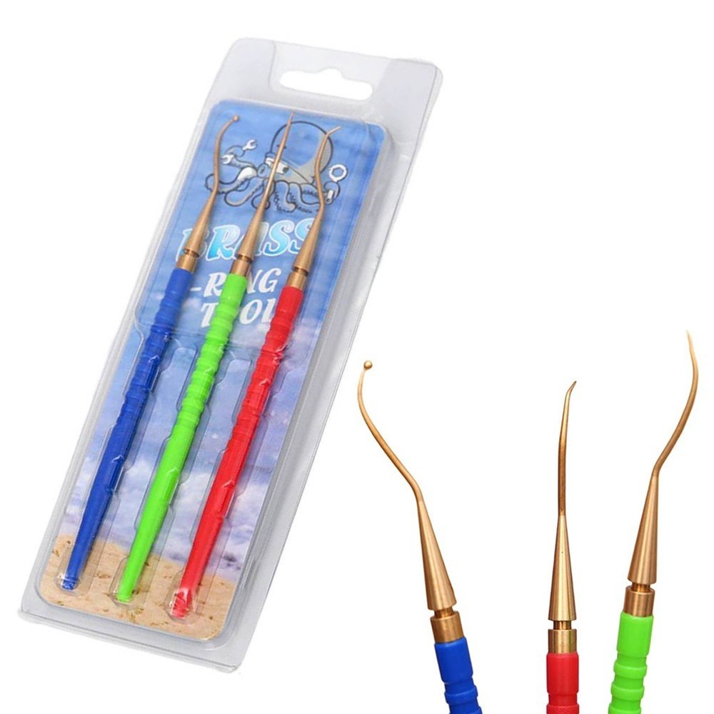 Dive Ready Ergonomic 3 Piece Brass Tool Set for Removing O Rings Easily
